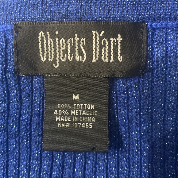 Objects Dart metallic blue beaded sweater - Size Medium - Picture 5 of 12